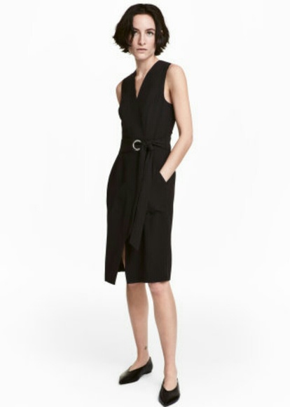 black wrap dress sleeveless